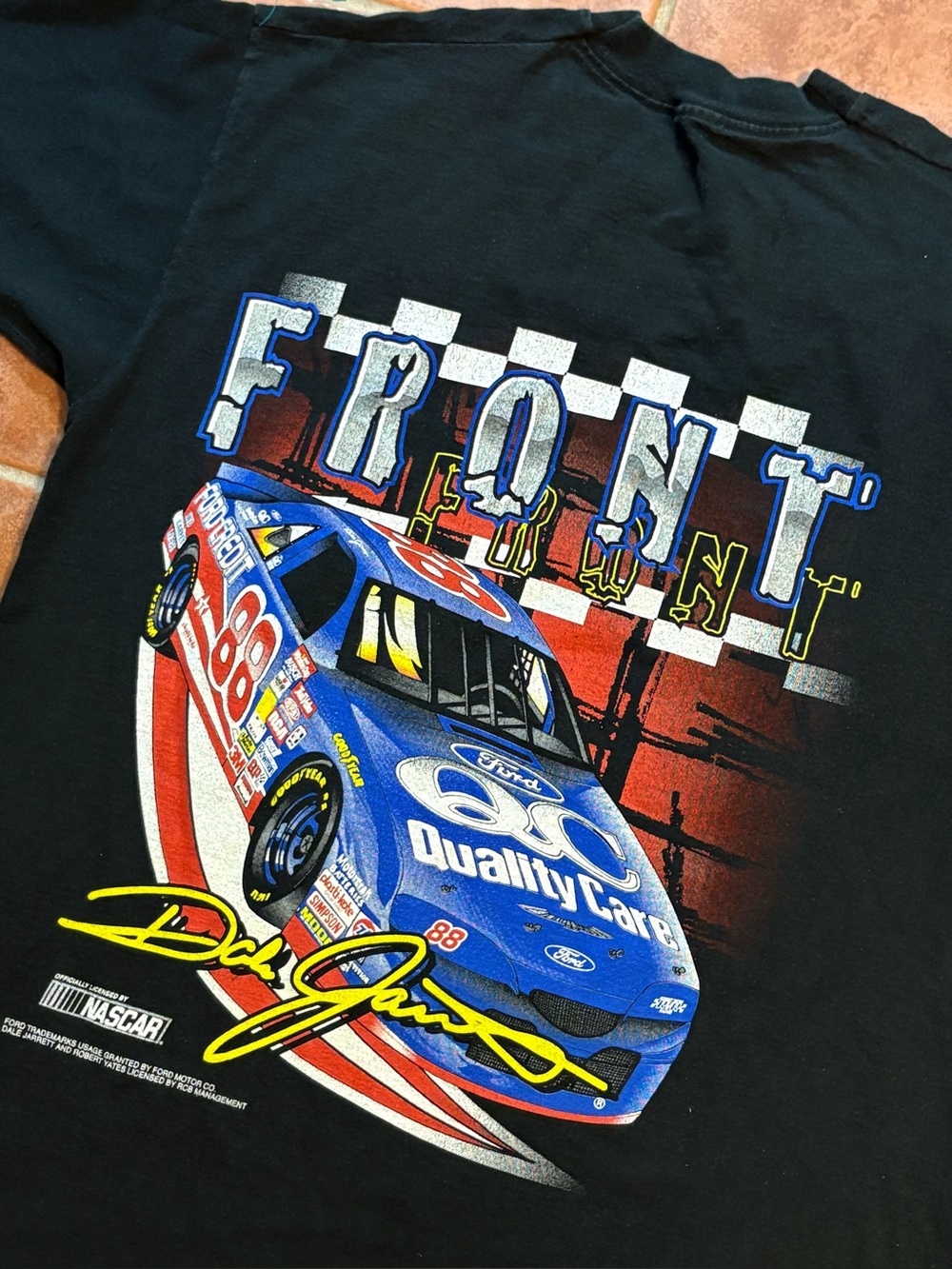 vintage 90s NASCAR Dale Jarrett Racing T-Shirt AOP 2 Sided single stitch SZ L